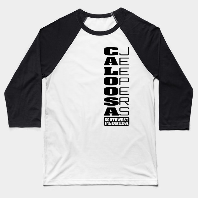 Black Vertical Logo Baseball T-Shirt by Caloosa Jeepers 